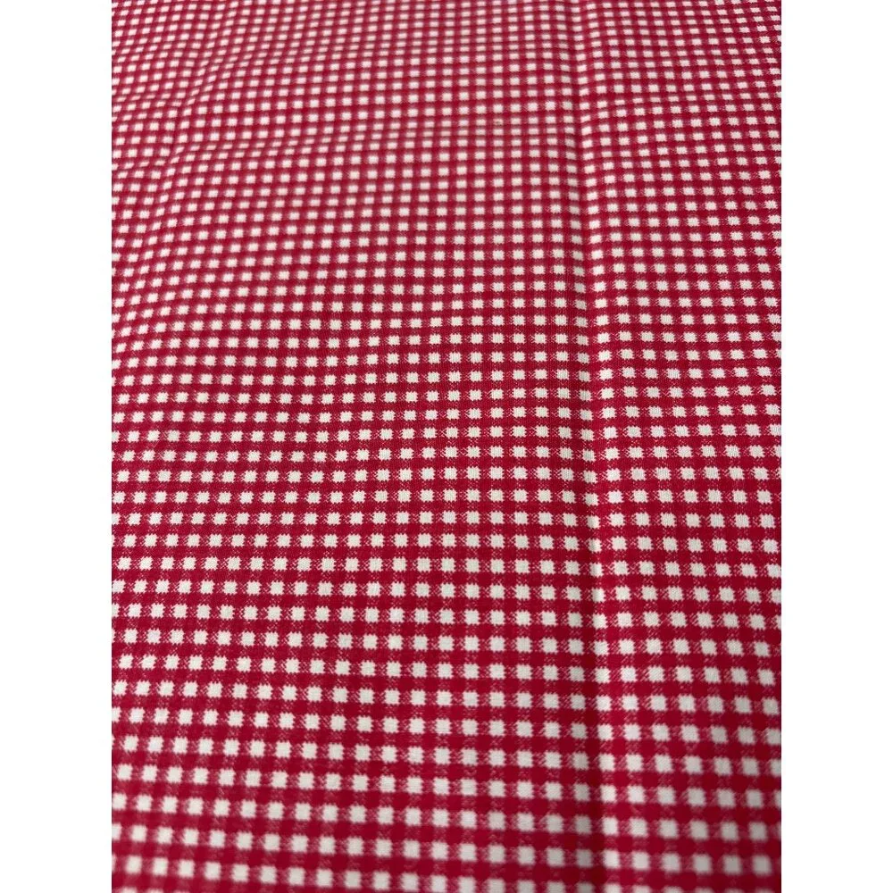 Red & White Gingham Cotton Fabric 17